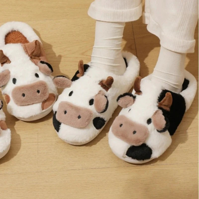 Hazel & Archy™ Soft-Stitched Cow Slippers
