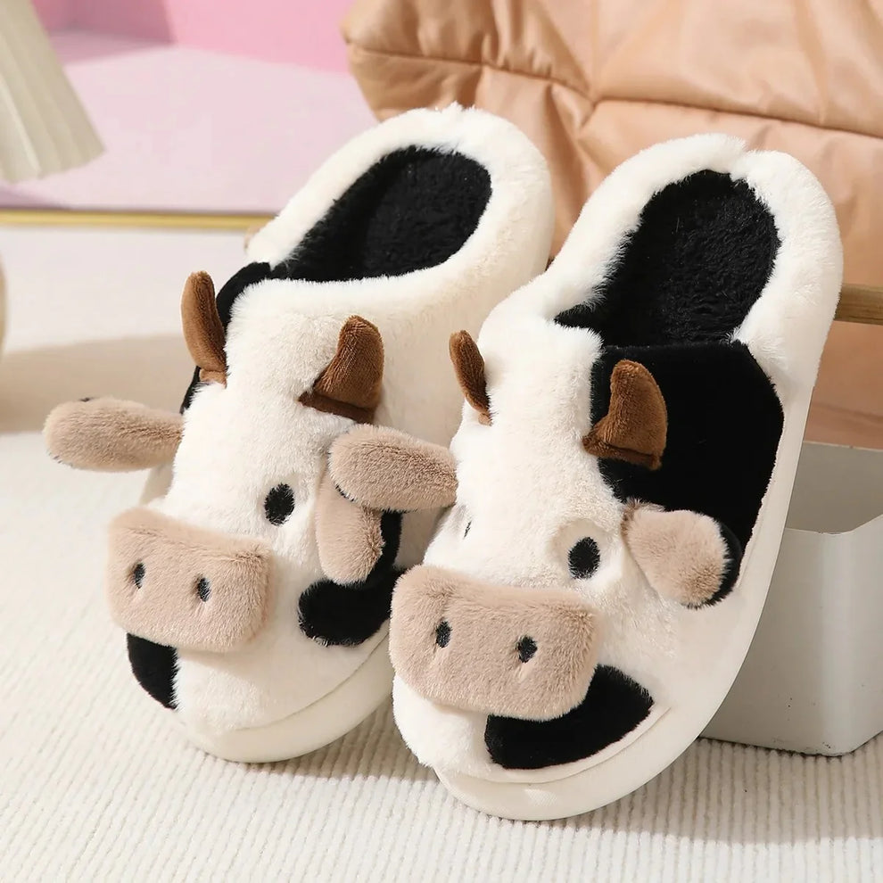 Hazel & Archy™ Soft-Stitched Cow Slippers