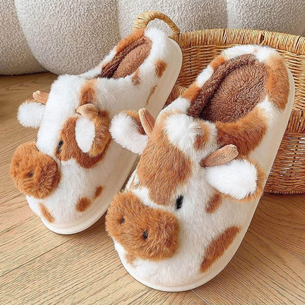 Hazel & Archy™ Soft-Stitched Cow Slippers