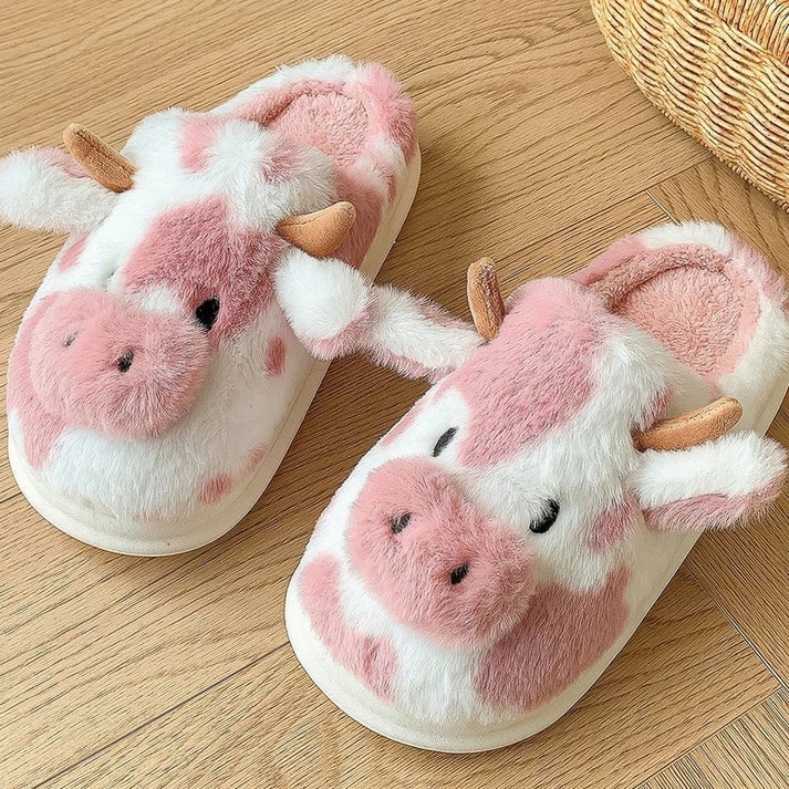 Hazel & Archy™ Soft-Stitched Cow Slippers