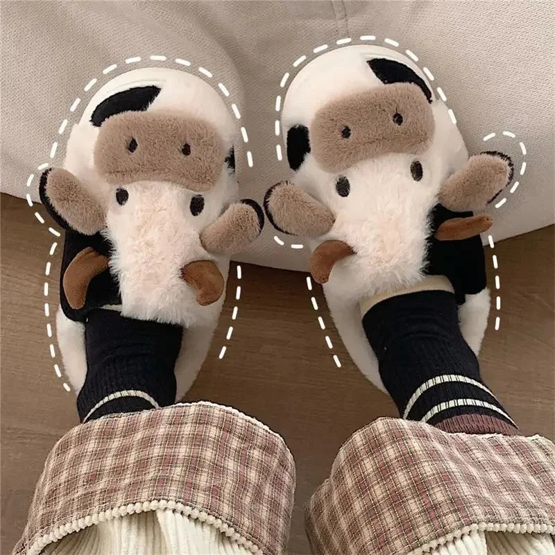 Hazel & Archy™ Soft-Stitched Cow Slippers